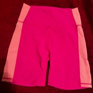 Wilo the label workout aesthetic  hot Pink Athletic Shorts biker yoga two tone